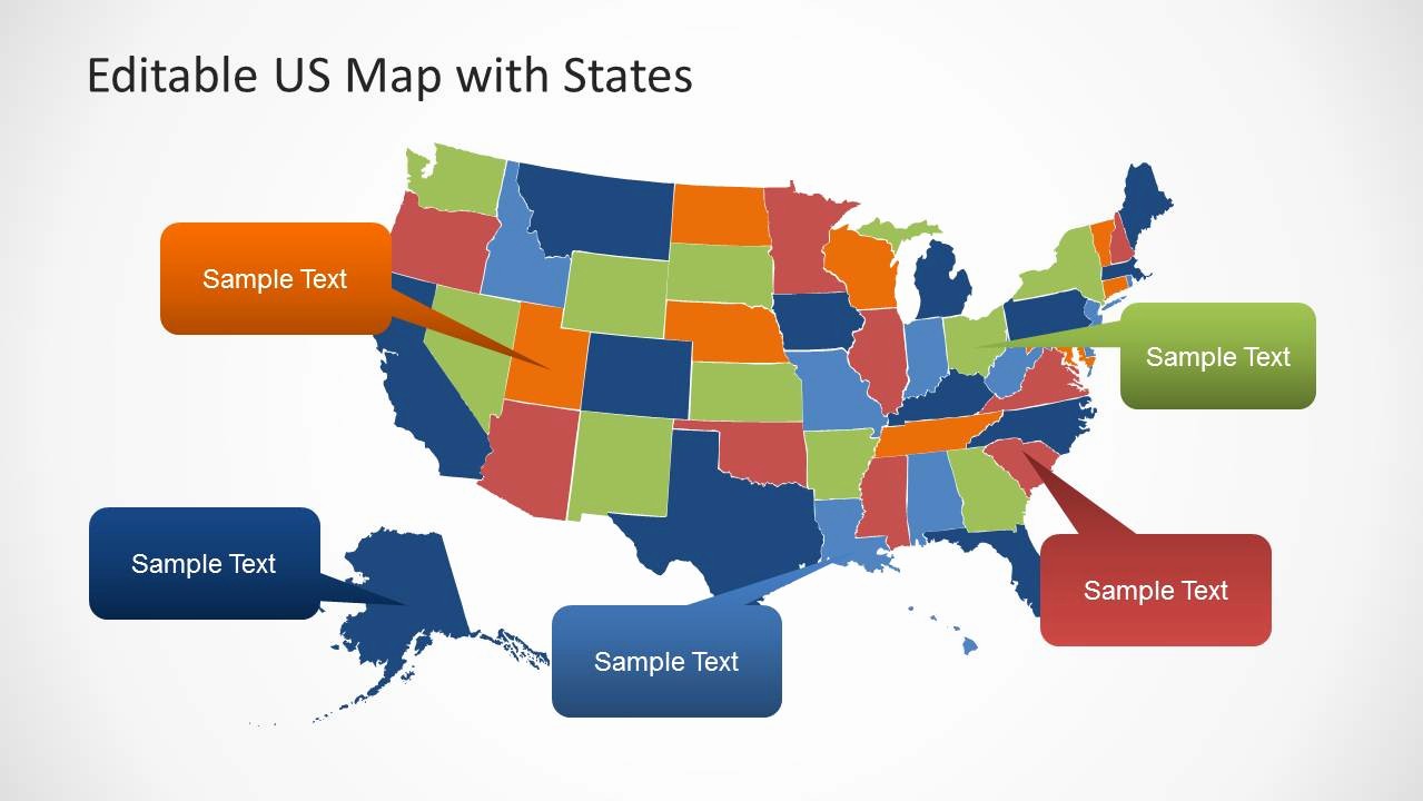 Free Editable Maps Of Usa Lovely Editable Us Map Template for Powerpoint with States