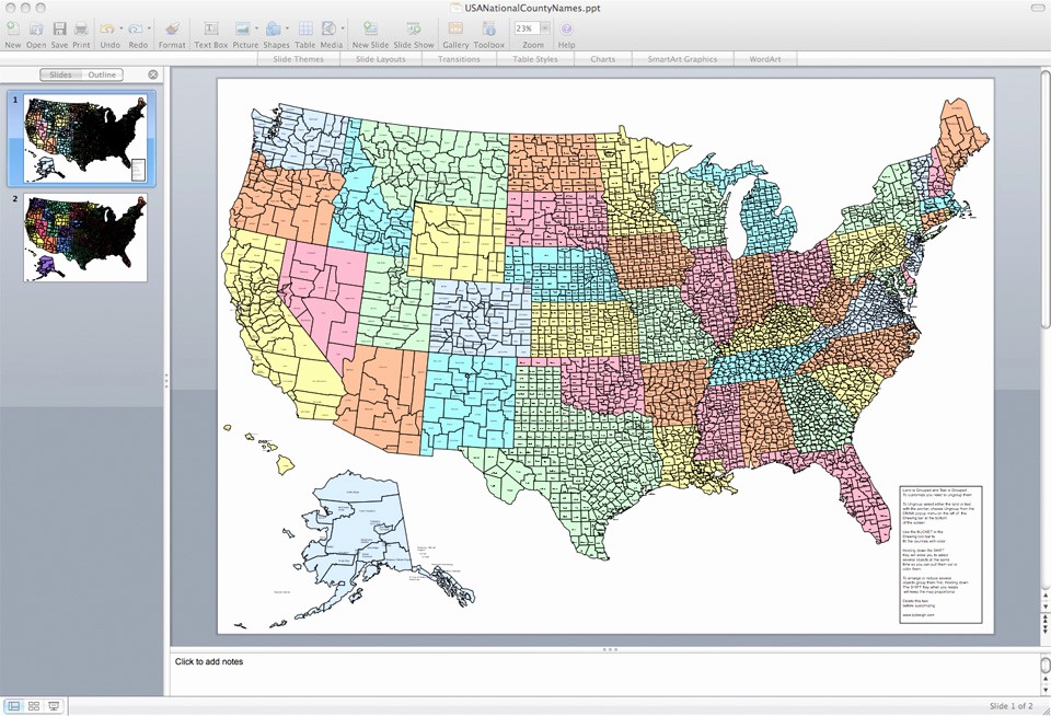 usa powerpoint county map with names