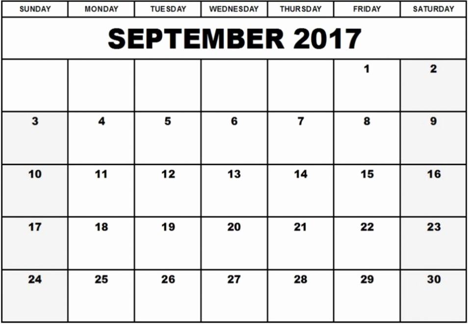 Free Editable Printable Calendar 2017 Lovely September 2017 Calendar Editable