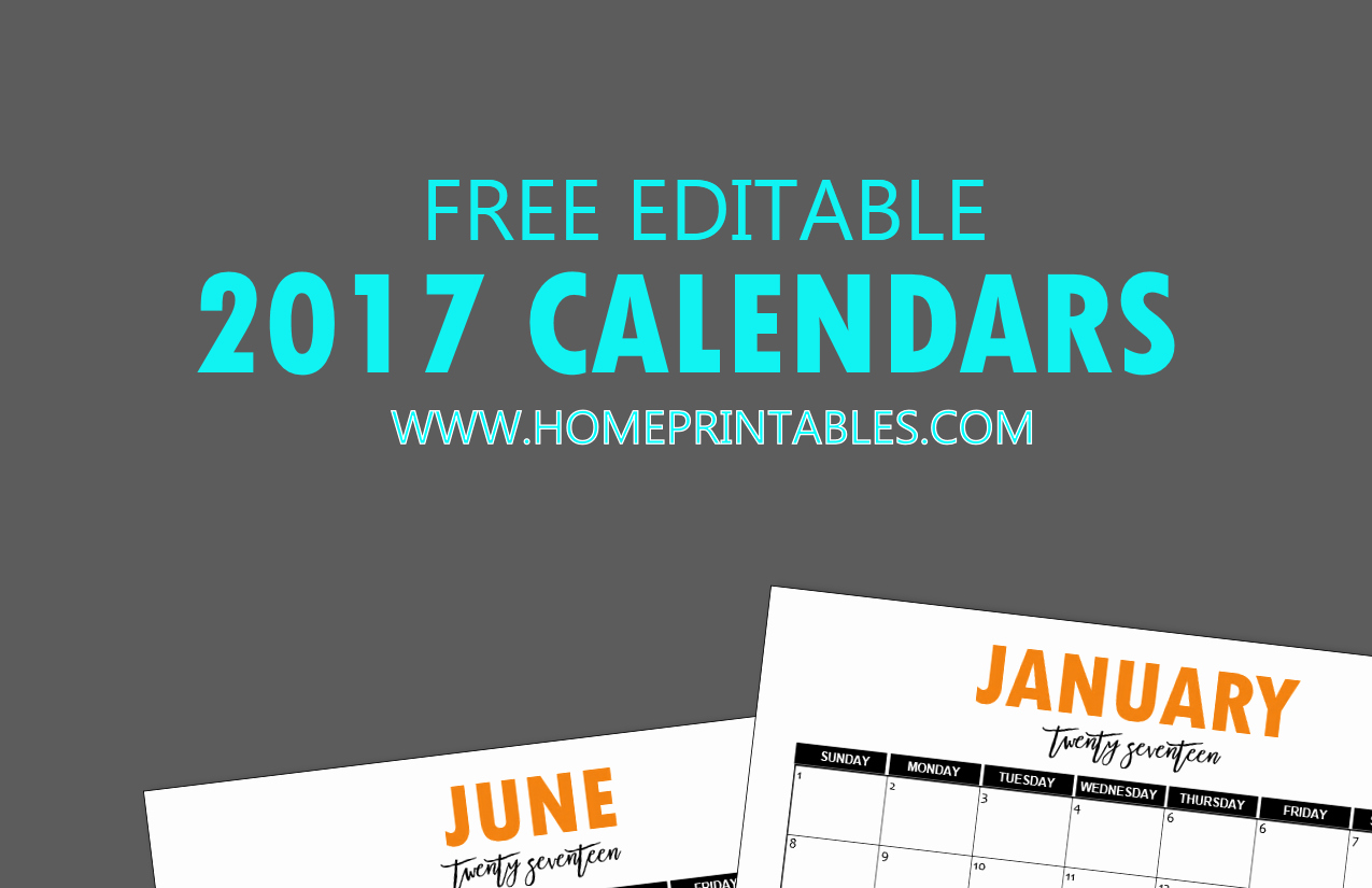 Free Editable Printable Calendar 2017 Luxury Free Editable 2017 Calendar In Word Pretty Template