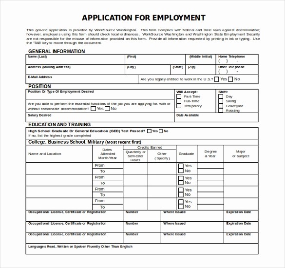 Free Employment Application form Template Best Of 16 Microsoft Word 2010 Application Templates Free