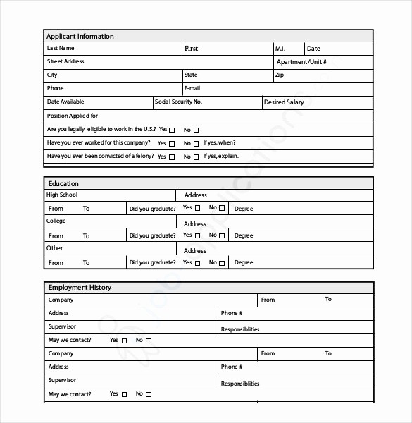 Free Employment Application form Template Elegant Job Application Template 19 Examples In Pdf Word