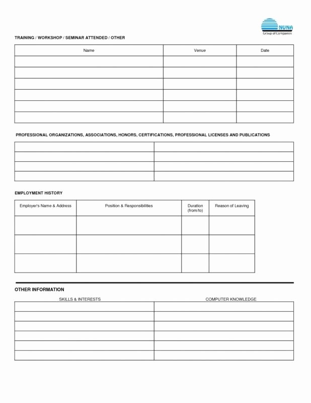 Free Employment Application to Print Best Of Employment Application form Pdf