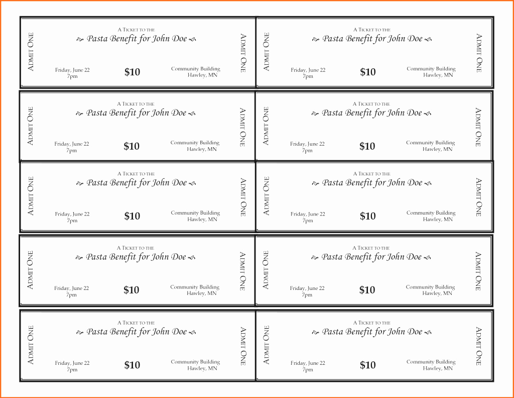 Free event Ticket Template Printable Fresh Free event Ticket Template Microsoft Word Simple