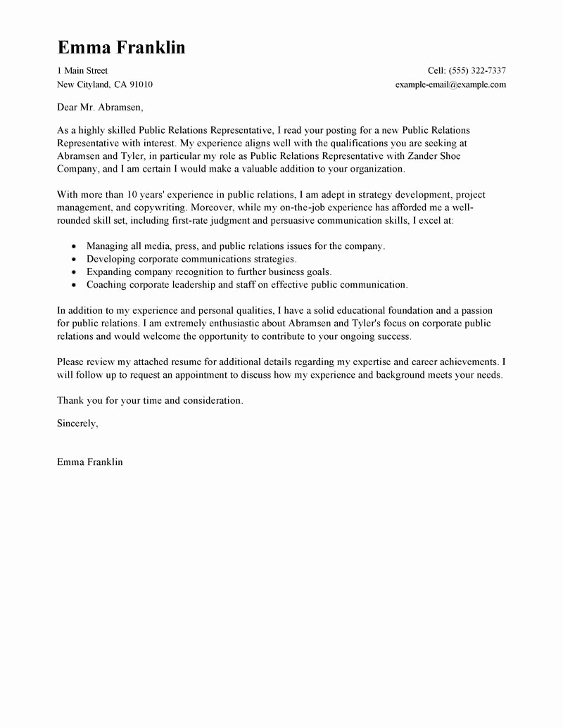 Free Examples Of Cover Letter Awesome Free Cover Letter Examples for Every Job Search