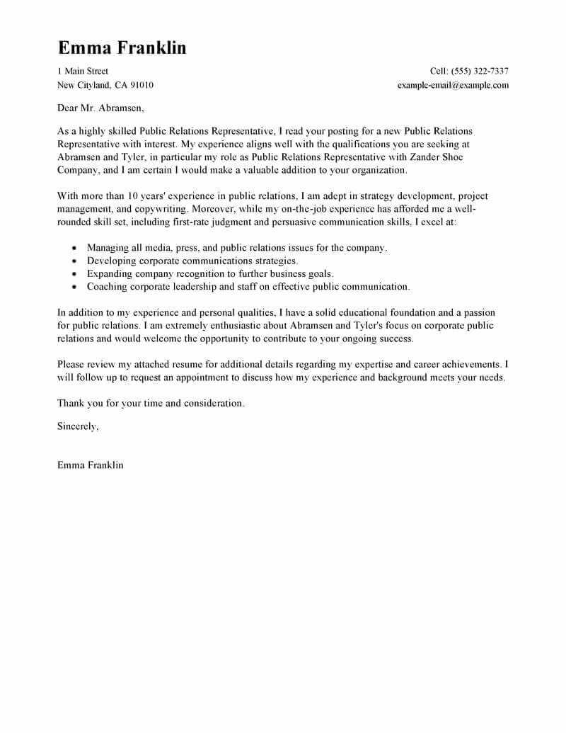Free Examples Of Cover Letter New Free Cover Letter Examples for Every Job Search