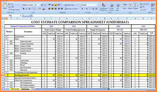 Free Excel Cost Estimate Template Best Of 9 Building Construction Estimate Spreadsheet Excel