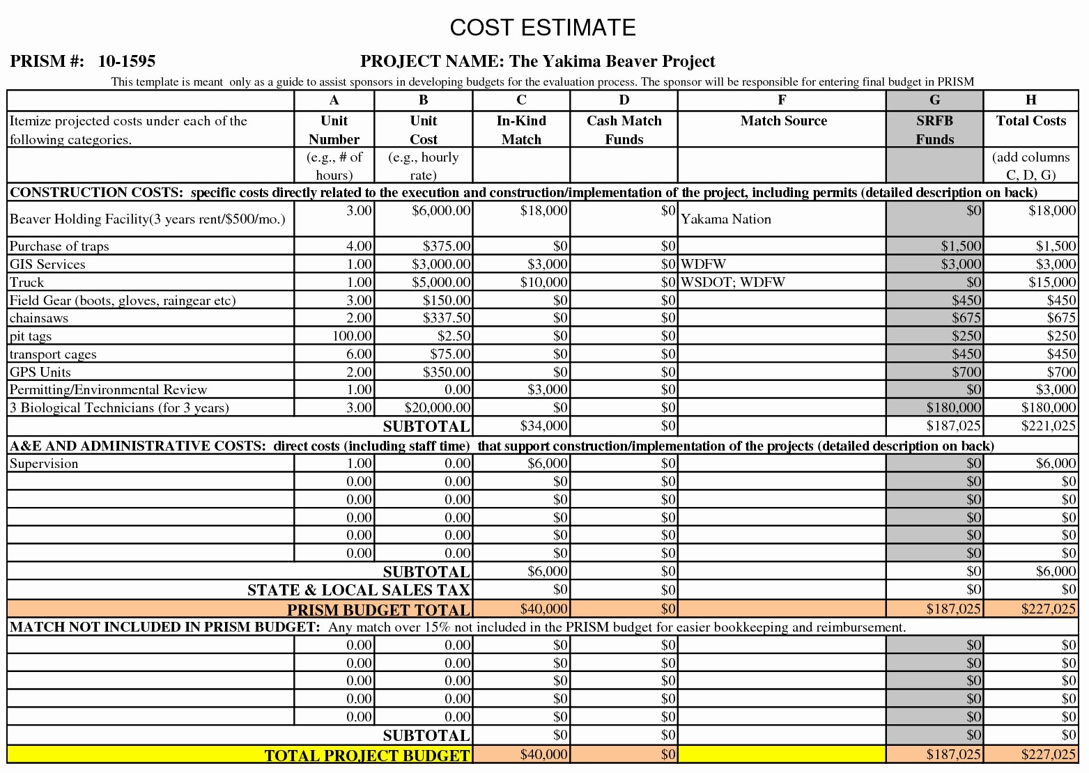 Free Excel Cost Estimate Template Best Of Construction Cost Estimate Sheet