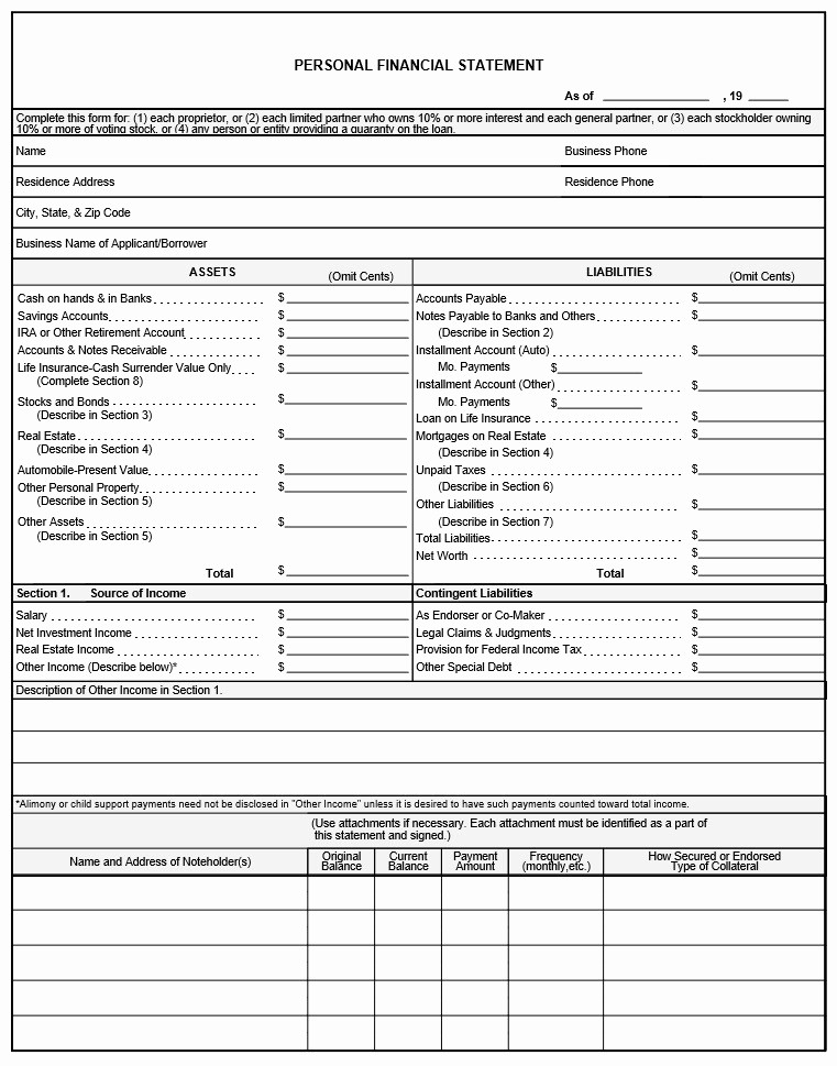Free Excel Financial Statement Templates Awesome 40 Personal Financial Statement Templates &amp; forms