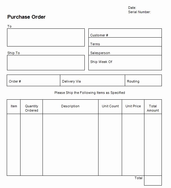 Free Excel Purchase order Template Fresh 37 Free Purchase order Templates In Word &amp; Excel