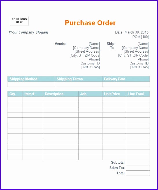 Free Excel Purchase order Template Unique 11 Free Excel Purchase order Template Exceltemplates