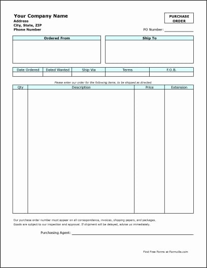 Free Excel Purchase order Template Unique 6 Free Purchase order Templates Excel Pdf formats