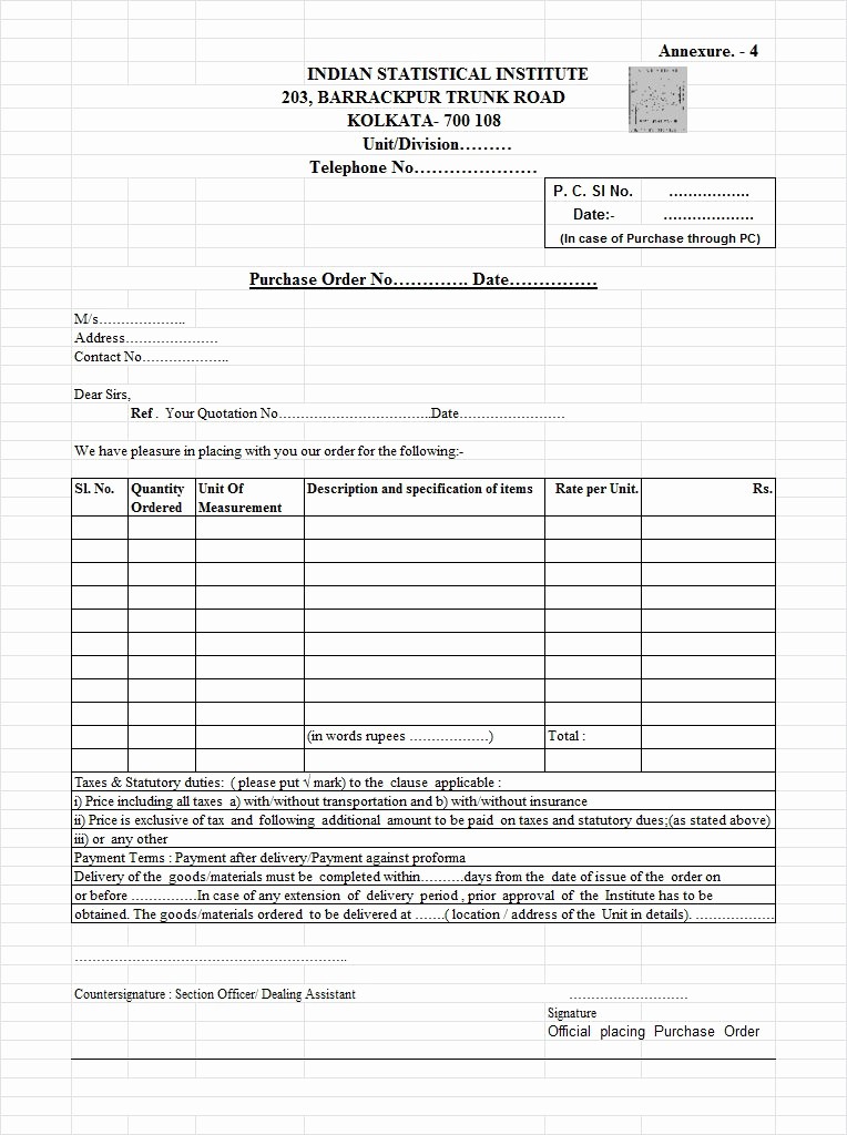Free Excel Purchase order Template Unique Purchase order Template Wevo