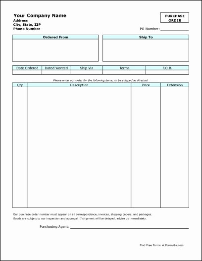 Free Excel Purchase order Templates Awesome Best S Of Free Printable Purchase order form Blank