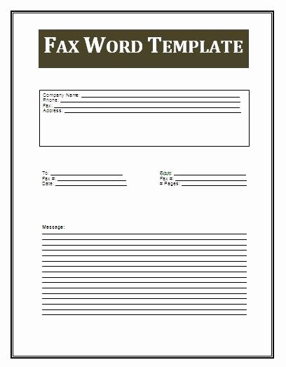 Free Fax Templates for Word Luxury Business Labels