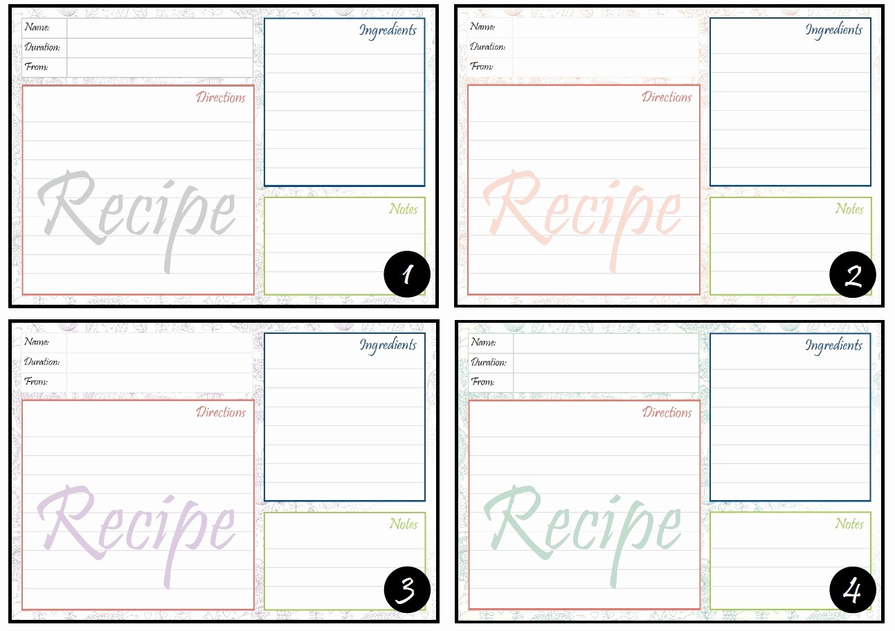 Free Fillable Recipe Card Template Inspirational 9 Best Of Purple Free Printable Recipe Cards Free