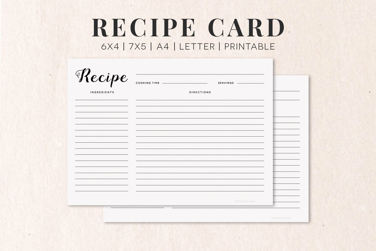 Free Fillable Recipe Card Template Inspirational Free Cooking Recipe Card Template Rc1 Creativetacos