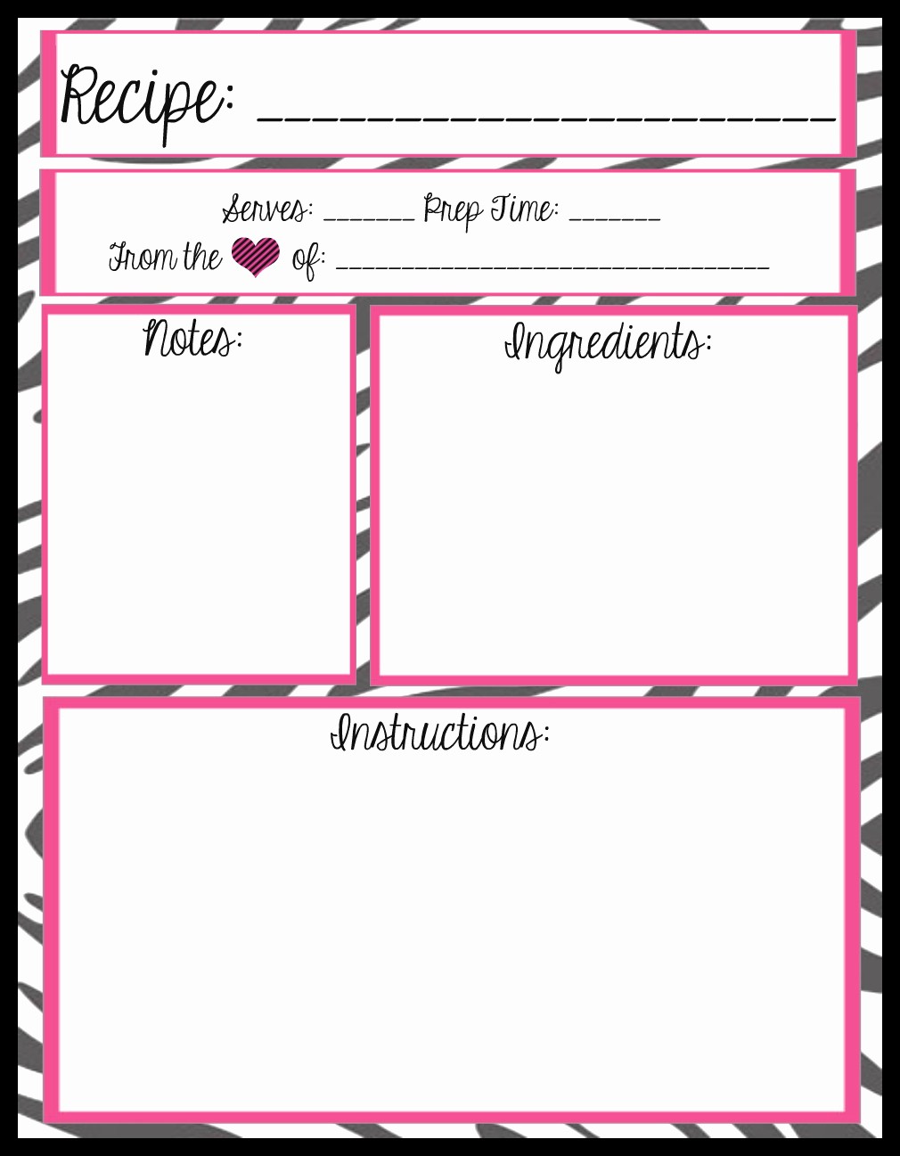 Free Fillable Recipe Card Template Lovely Mesa S Place Full Page Recipe Templates [free Printables]