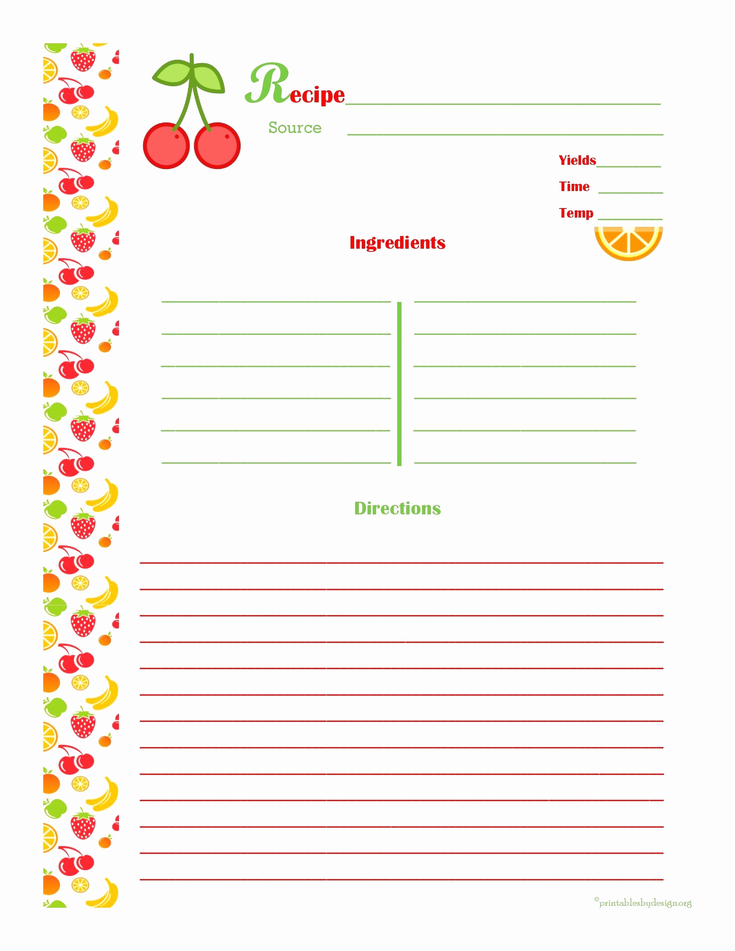 Free Fillable Recipe Card Template New Luxury Free Printable Brochure Maker
