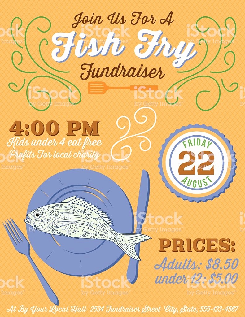Free Fish Fry Flyer Templates Beautiful Fundraiser Fish Fry Poster Template Stock Vector Art