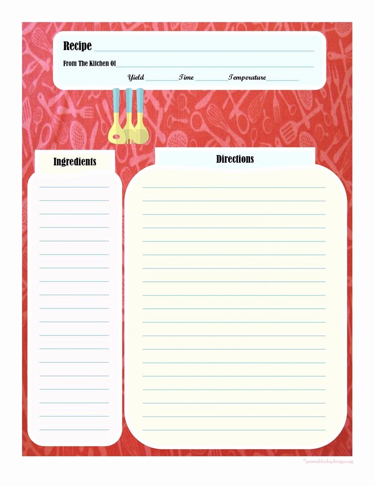 Free Full Page Recipe Template Awesome 17 Best Images About Printable Recipe Cards On Pinterest