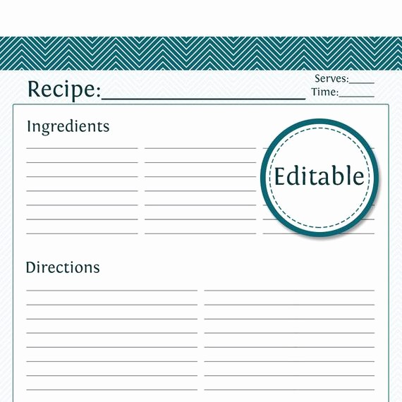 Free Full Page Recipe Template Beautiful Recipe Card Full Page Fillable Printable Pdf Instant
