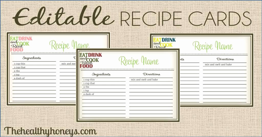 Free Full Page Recipe Template Best Of Real Food Recipe Cards Diy Editable the Healthy Honeys