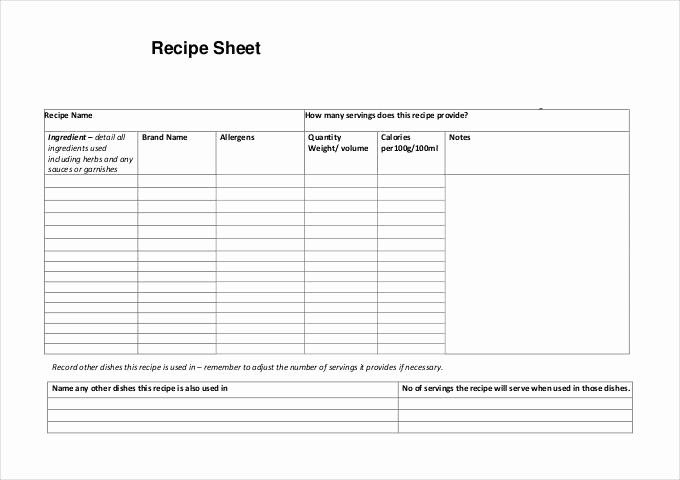 Free Full Page Recipe Template New 43 Amazing Blank Recipe Templates for Enterprising Chefs