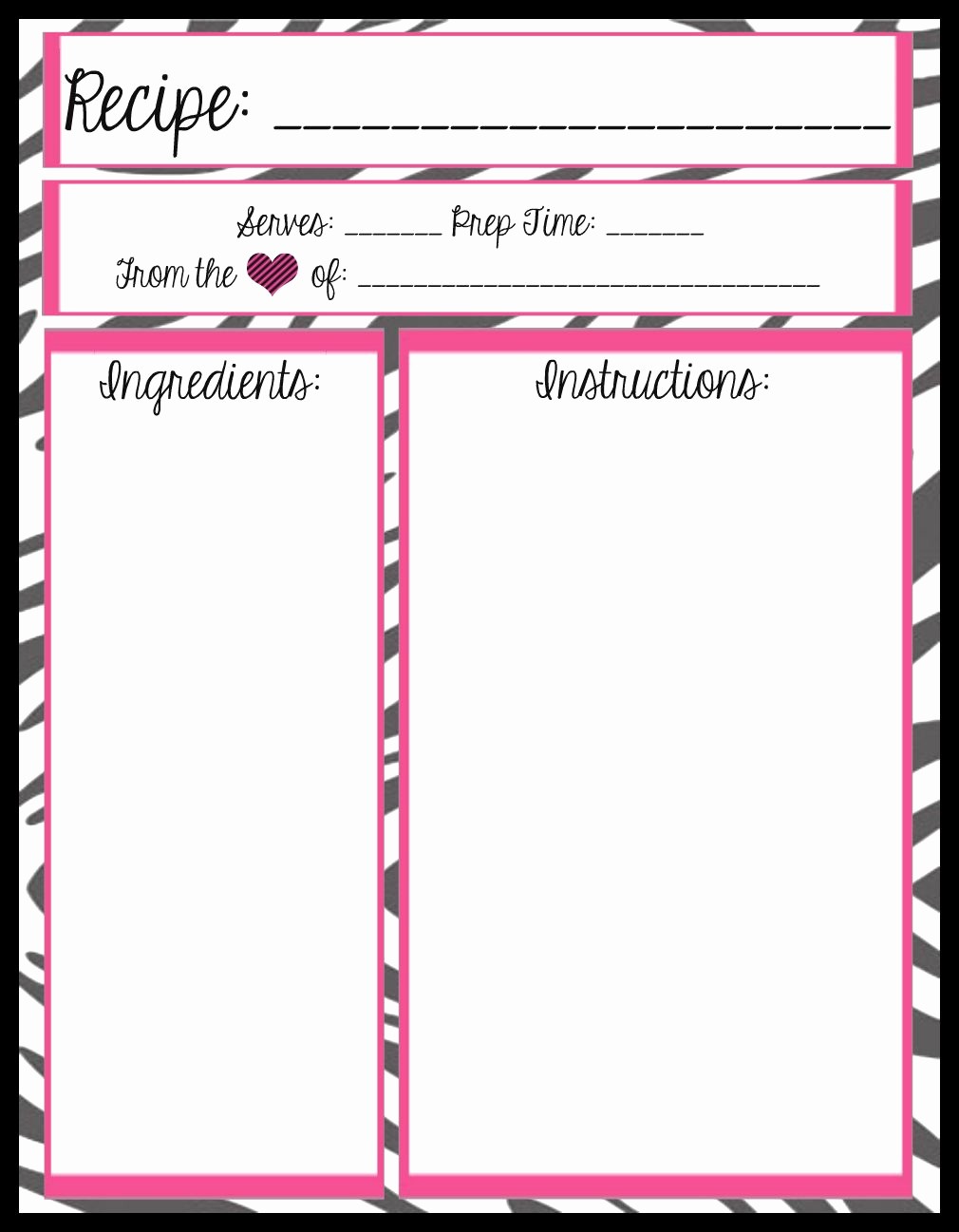 Free Full Page Recipe Template New Free Printable Kids Cookbook
