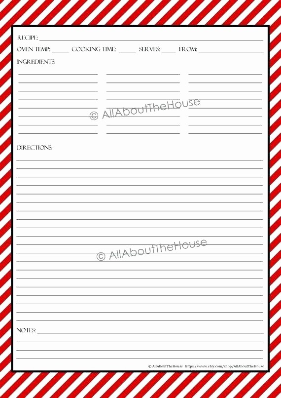 Free Full Page Recipe Template New Recipe Book Template Pages Sheet Printable Page Blank