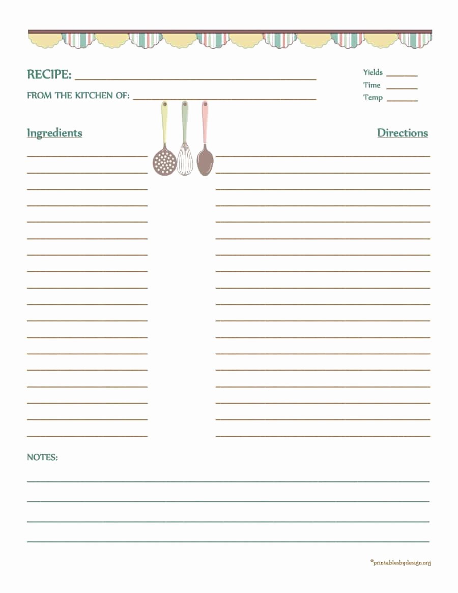 Free Full Page Recipe Templates Beautiful 44 Perfect Cookbook Templates [ Recipe Book &amp; Recipe Cards]