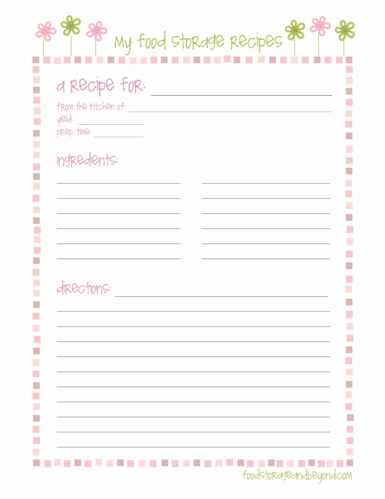 Free Full Page Recipe Templates Lovely Fsb Full Page Recipe Card … Make to Sell