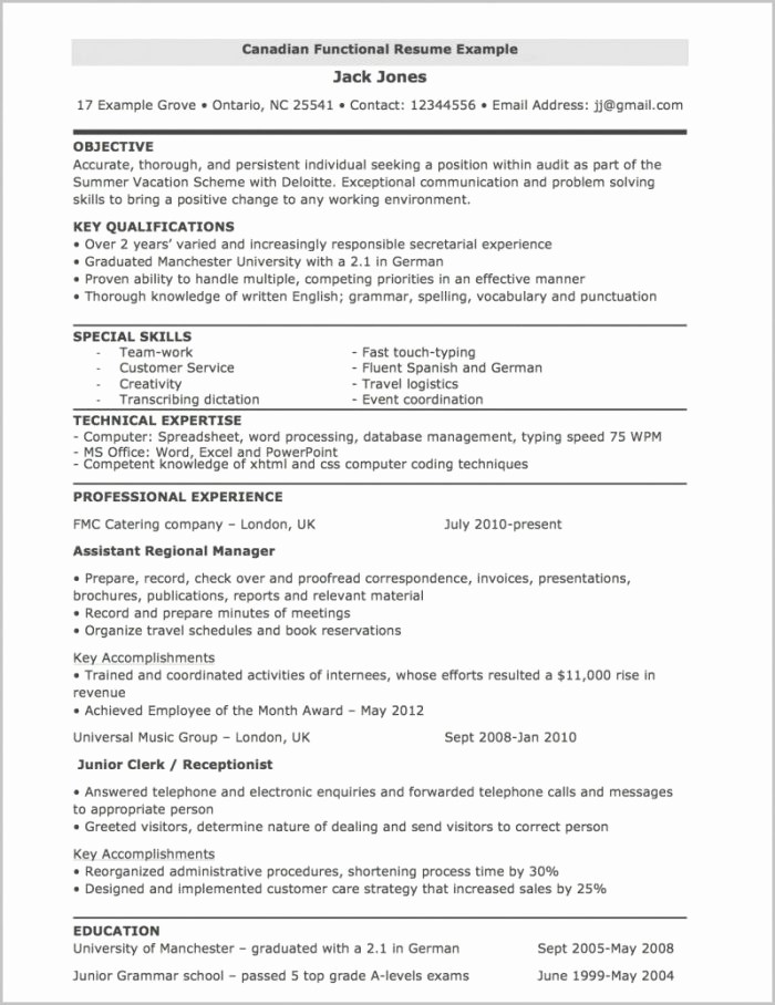 Free Functional Resume Template 2018 Inspirational Functional Resume Template Free Resume Resume Examples