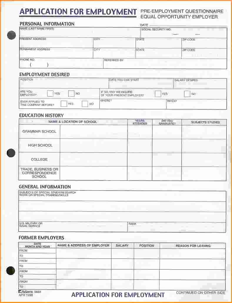 Free General Application for Employment Inspirational 9 Generic Application Template