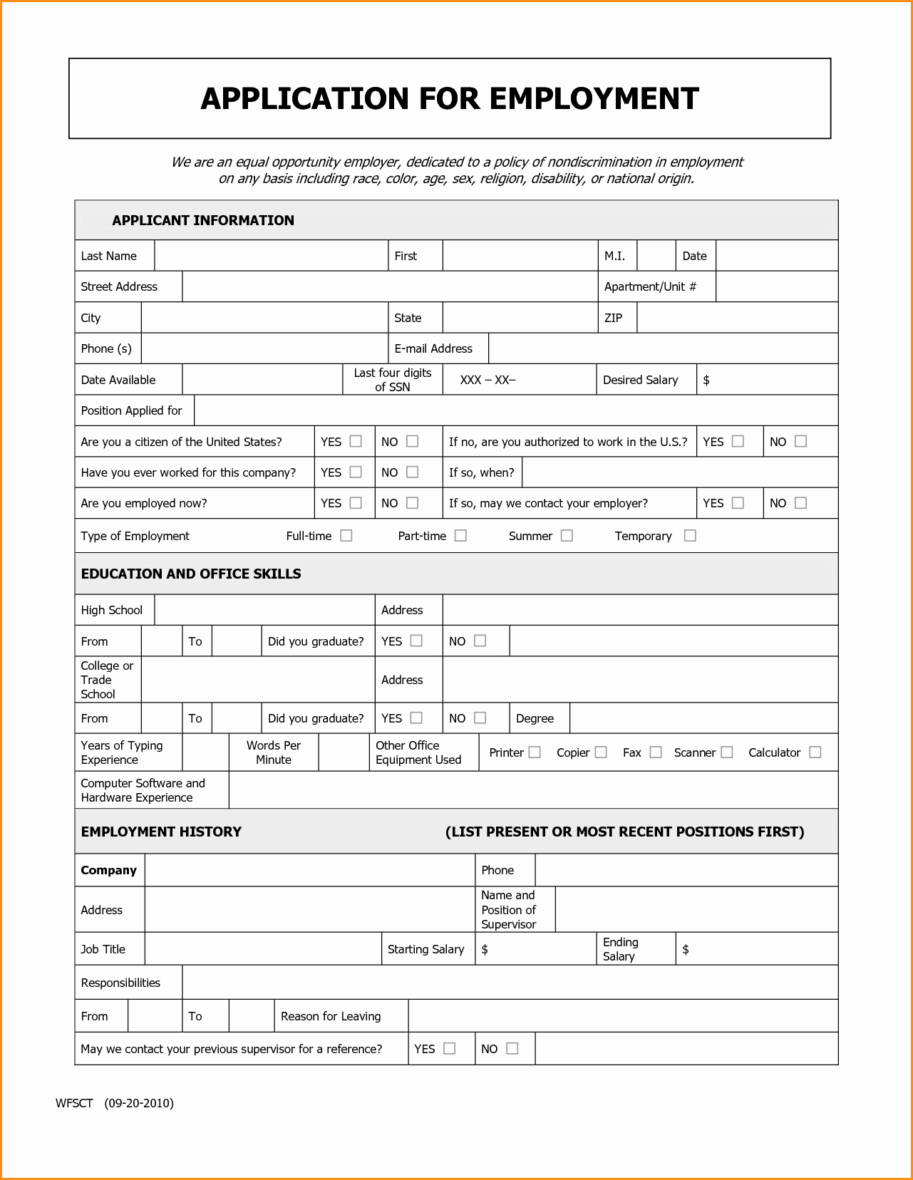 Free General Application for Employment Lovely Doc General Job Applications – Generic Job