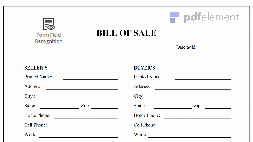 Free Generic Bill Of Sale New General Bill Of Sale form Free Download Create Edit