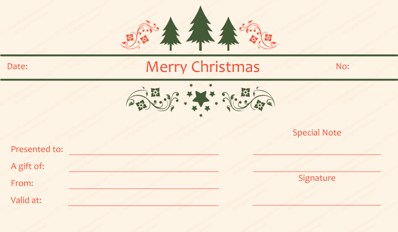 Free Gift Certificate Template Pdf Beautiful Triple Tree Christmas Gift Certificate Template