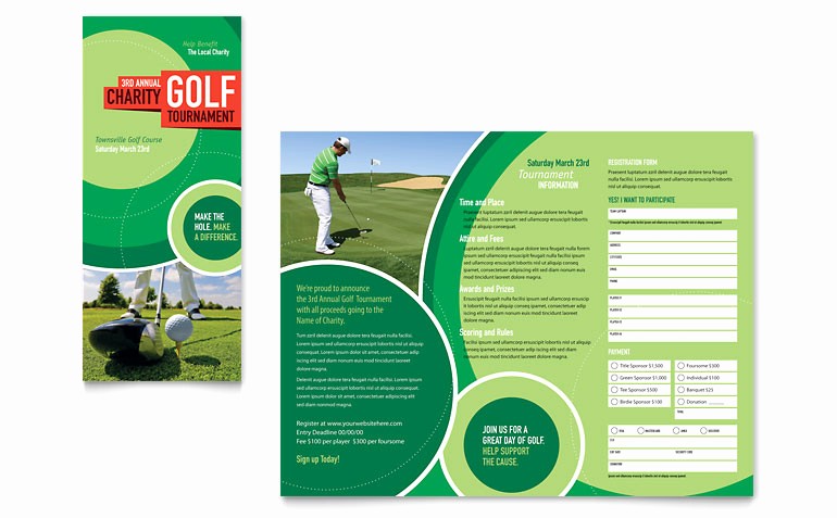 Free Golf Outing Flyer Template Elegant Golf tournament Tri Fold Brochure Template Word &amp; Publisher