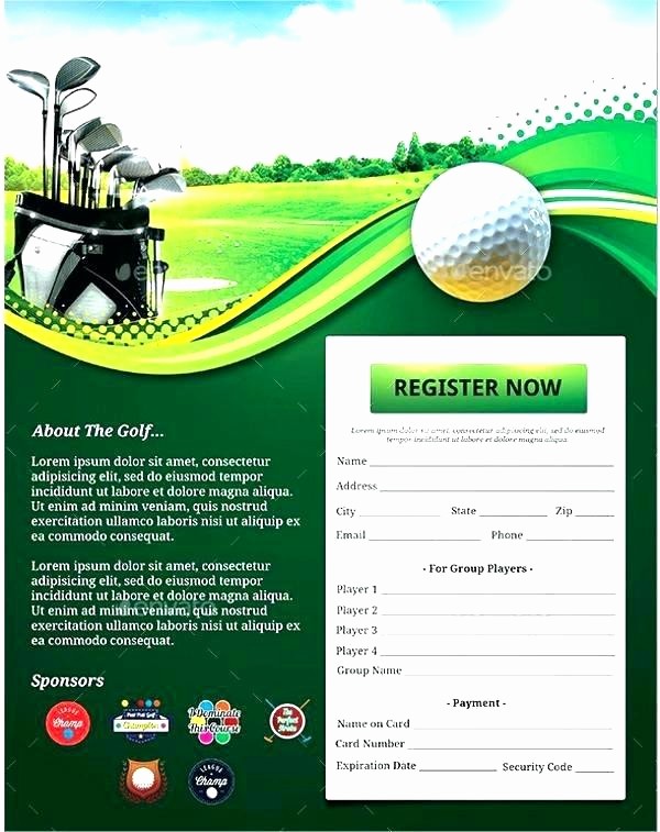 Free Golf Outing Flyer Template Lovely Free Golf tournament Flyer Template Powerpoint Sponsorship