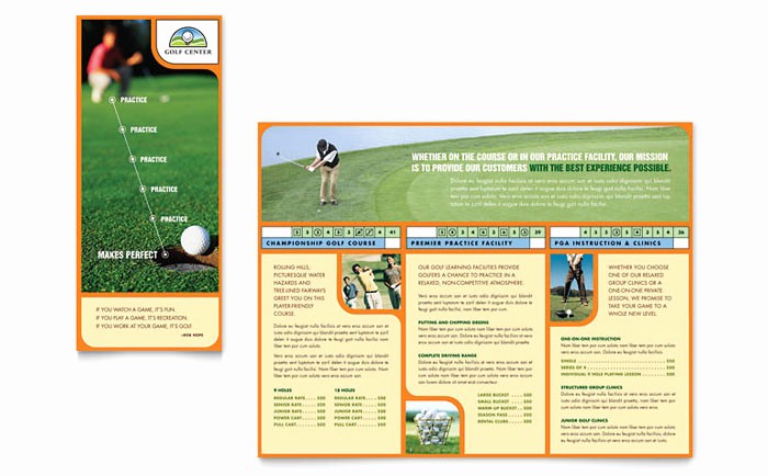 Free Golf Outing Flyer Template Unique Golf Instructor &amp; Course Brochure Template Design