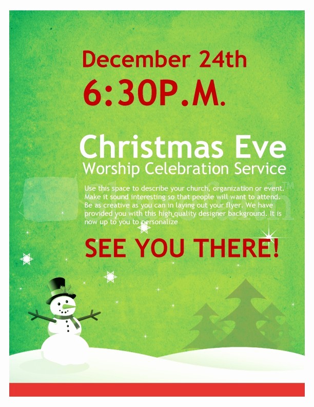 Free Holiday Flyer Templates Word Inspirational Snowman Christmas Church Flyer Template