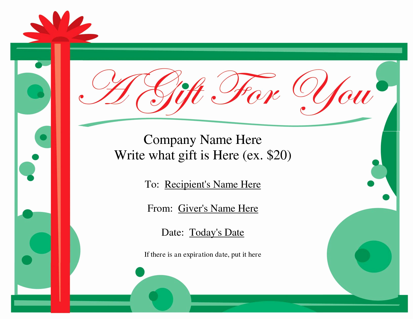 Free Holiday Gift Certificate Template Awesome Free Printable Gift Certificate Template