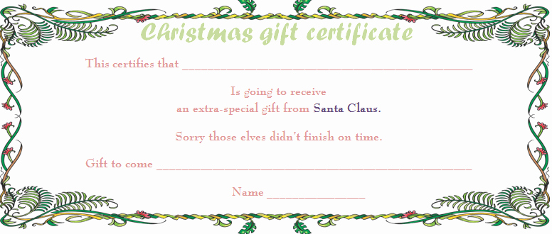 Free Holiday Gift Certificate Template Fresh Palm Leafs Christmas Gift Certificate Template