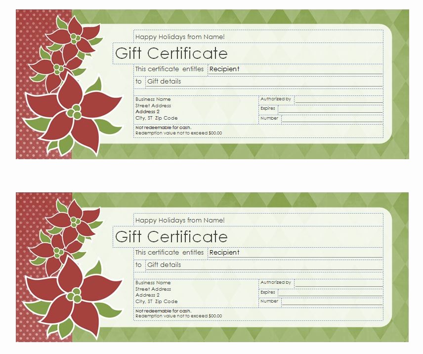 Free Holiday Gift Certificate Template Lovely Christmas Gift Certificate Template