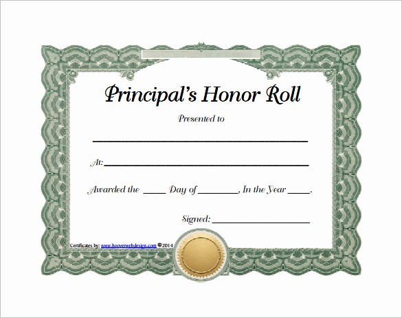 Free Honor Roll Certificate Template Beautiful 8 Printable Honor Roll Certificate Templates &amp; Samples