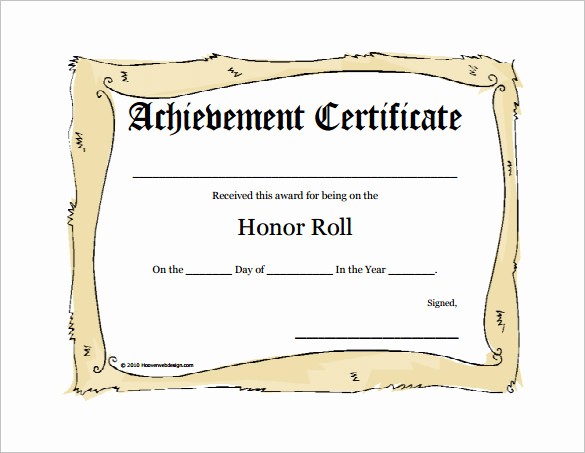 Free Honor Roll Certificate Template Elegant 8 Printable Honor Roll Certificate Templates &amp; Samples