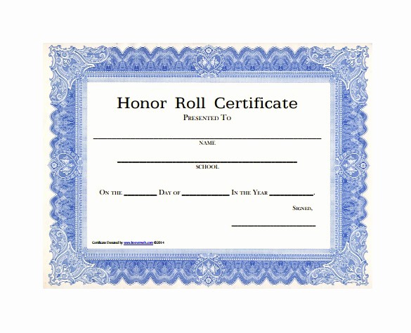 Free Honor Roll Certificate Template Fresh Free Honor Roll Certificate Template