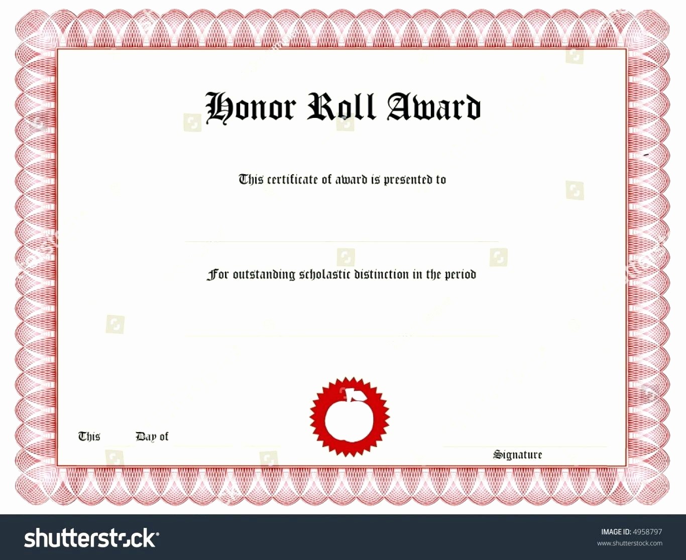 Free Honor Roll Certificate Template Fresh Template Honor Roll Certificate Template Templates Choice