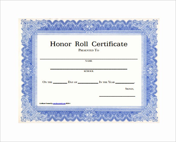 Free Honor Roll Certificate Template Inspirational 8 Printable Honor Roll Certificate Templates &amp; Samples