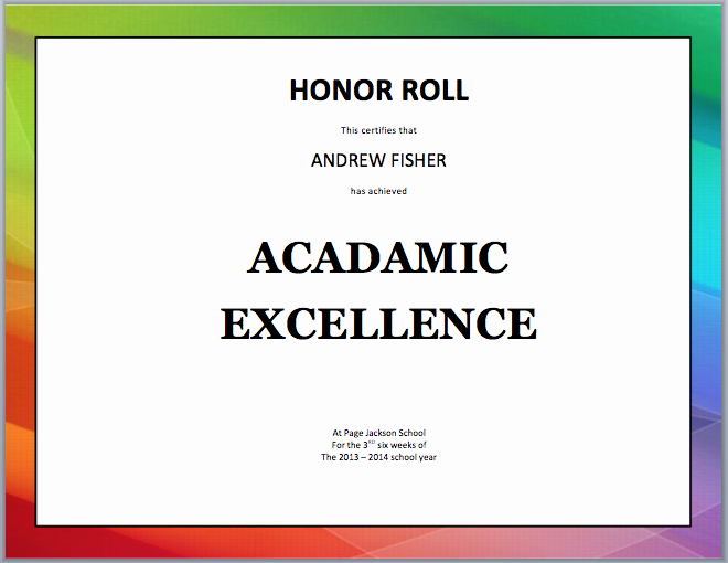 Free Honor Roll Certificate Template Lovely Pin by Mk Farooq On Certificate Designs
